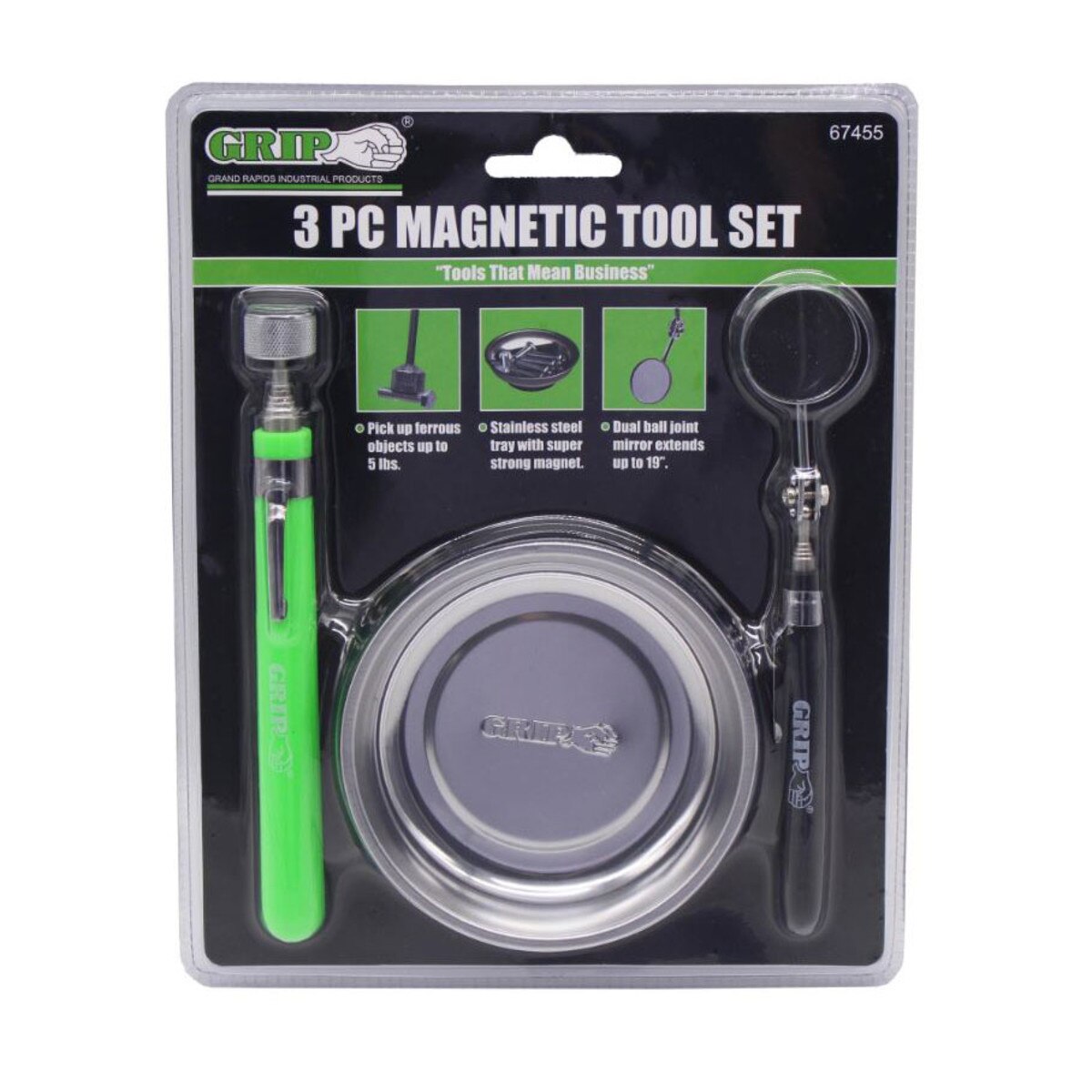 Grip Tools 67455 Tools and Inspection Mirror Kit